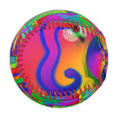 Psychedelischer Regenbogenball Baseball (Vorderseite Links)