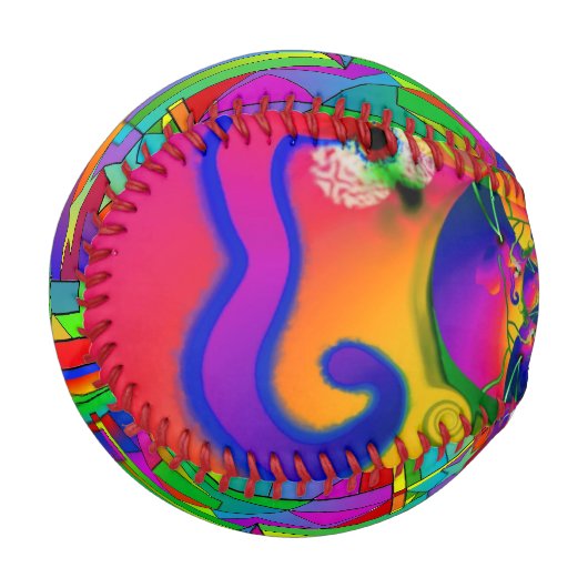 Psychedelischer Regenbogenball Baseball (Vorderseite Links)