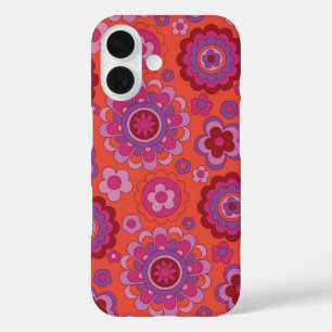 Psychedelischer Retro-Blume-Power iPhone 16 Hülle