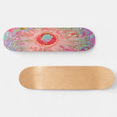 Psychedelischer Retro Coral Rainbow Hibiskus Skateboard (Horizontal)