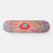 Psychedelischer Retro Coral Rainbow Hibiskus Skateboard (Horizontal)
