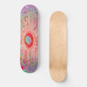 Psychedelischer Retro Coral Rainbow Hibiskus Skateboard (Vorderseite)