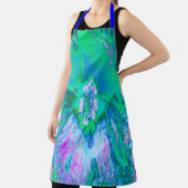 Psychedelischer Retro-Grün- und Hot-Pink-Hibisken Schürze (InSitu)