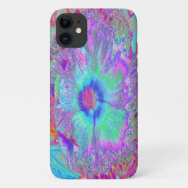 Psychedelischer Retro Rainbow Blue Hibiskus Case-Mate iPhone Hülle