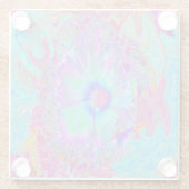 Psychedelischer Retro Rainbow Blue Hibiskus Glasuntersetzer (Rückseite)