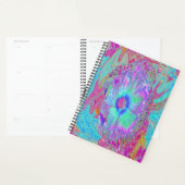 Psychedelischer Retro Rainbow Blue Hibiskus Planer (Anzeige)