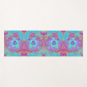 Psychedelischer Retro Rainbow Blue Hibiskus Yogamatte (Vorderseite (Horizontal))
