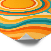Psychedelischer Retro Swirl - Moderne Kunst des Mi Poster (Ecke)