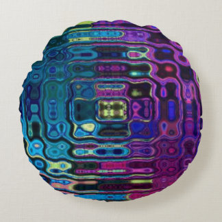 Psychedelischer Ripple-Effekt  Rundes Kissen