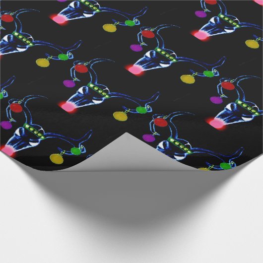 Psychedelischer Rudolph-Schädel Geschenkpapier (Ecke)