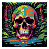 Psychedelischer Schädel 5 Poster (Vorderseite)