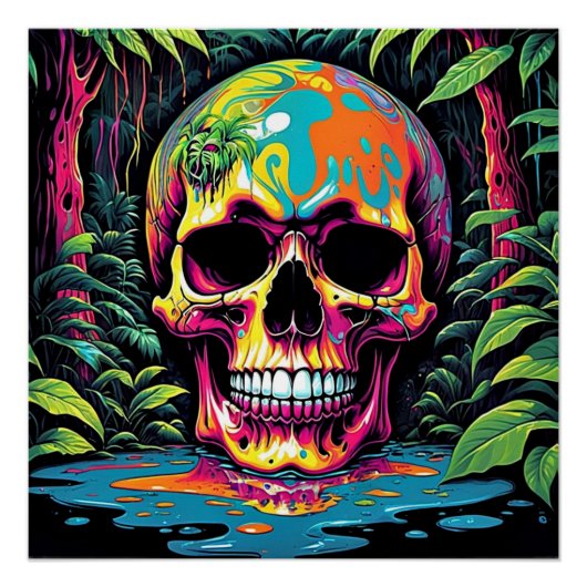 Psychedelischer Schädel 5 Poster (Vorderseite)