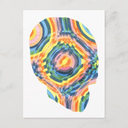 Psychedelischer Schädel II Postkarte (Vorderseite)