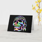 Psychedelischer Schädel Psycho Skull Karte (Gelbe Blume)