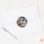 psychedelischer Schädel Runder Aufkleber (Umschlag)