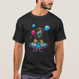 Psychedelischer Schimpanse DJ EDM Raver Trance Mus T-Shirt