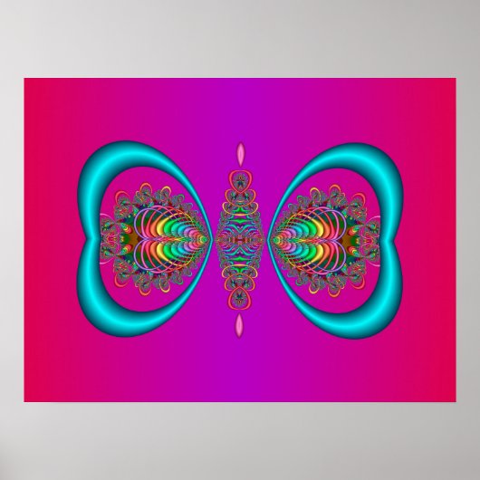 Psychedelischer Schmetterling Poster (Vorne)
