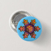 Psychedelischer Schneeflocken Button (Vorne & Hinten)