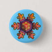 Psychedelischer Schneeflocken Button (Vorderseite)