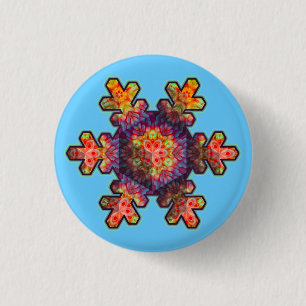 Psychedelischer Schneeflocken Button