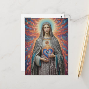 psychedelischer Schutz vor dem Bösen Maria Postkarte
