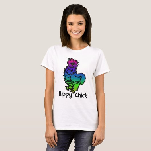 Psychedelischer Silkie Hippy Küken-T - Shirt (Vorne ganz)