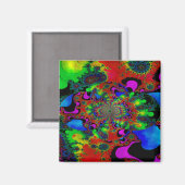 "Psychedelischer Sonnenaufgang in festem Glas" Magnet (Vorderseite/Rückseite)