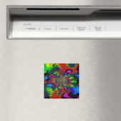 "Psychedelischer Sonnenaufgang in festem Glas" Magnet (In Situ (Geschirrspüler))