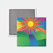 psychedelischer Sonnenmagnet Magnet (Vorderseite/Rückseite)