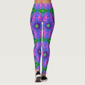 Psychedelischer Spaß Rosa Grün Leggings (Rückseite)