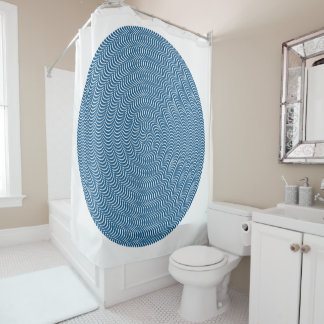Psychedelischer Spiral in Blau... Duschvorhang