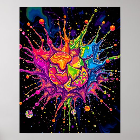 Psychedelischer Splash Poster (Vorne)