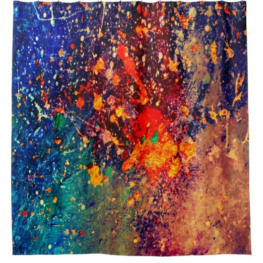 Psychedelischer Spritzer | Farbiger Regenbogen Abs Duschvorhang (Vorderseite)