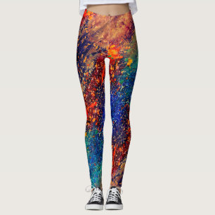Psychedelischer Spritzer   Farbiger Regenbogen Abs Leggings