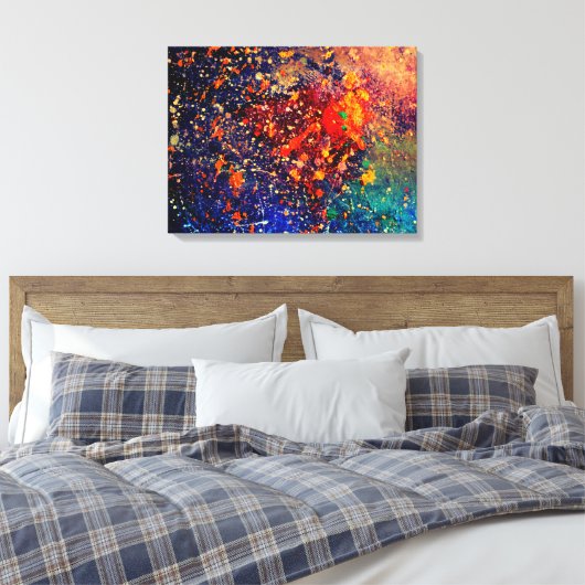 Psychedelischer Spritzer | Farbiger Regenbogen Abs Leinwanddruck (Insitu (Schlafzimmer))