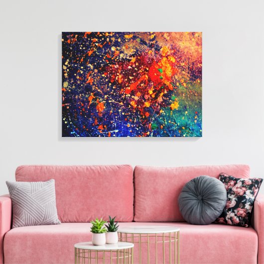 Psychedelischer Spritzer | Farbiger Regenbogen Abs Leinwanddruck (Insitu (Wohnzimmer))