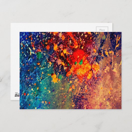 Psychedelischer Spritzer | Farbiger Regenbogen Abs Postkarte (Vorne/Hinten)