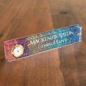 Psychedelischer Spritzer | Rainbow Abstrakt Monogr Namensplakette (Seite)