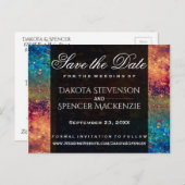 Psychedelischer Spritzer | Regenbogen Save the Dat Ankündigungspostkarte (Vorne/Hinten)