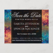 Psychedelischer Spritzer | Regenbogen Save the Dat Ankündigungspostkarte (Vorderseite)