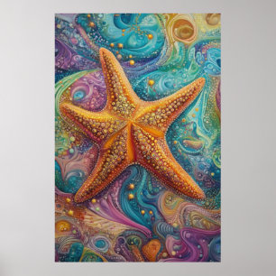 Psychedelischer Starfish Poster