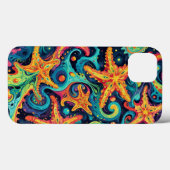 Psychedelischer Starfish und kosmische Waves Case-Mate iPhone Hülle (Rückseite (Horizontal))