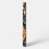 Psychedelischer Starfish und kosmische Waves iPhone Hülle (Linke Seite)
