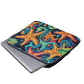 Psychedelischer Starfish und kosmische Waves Laptopschutzhülle (Vorne Knopf)
