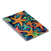 Psychedelischer Starfish und kosmische Waves Notizblock (Rechte Seite)