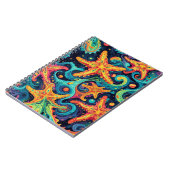 Psychedelischer Starfish und kosmische Waves Notizblock (Linke Seite)