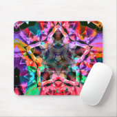 Psychedelischer Stern mit roten Teilen und Neonfar Mousepad (Mit Mouse)