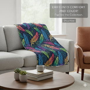 Psychedelischer Strudel Blätter Fleece-Decke Fleecedecke