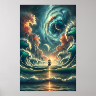 Psychedelischer Sturmnebel Poster