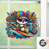 Psychedelischer Surfer-Typ Fensteraufkleber (Zuhause)